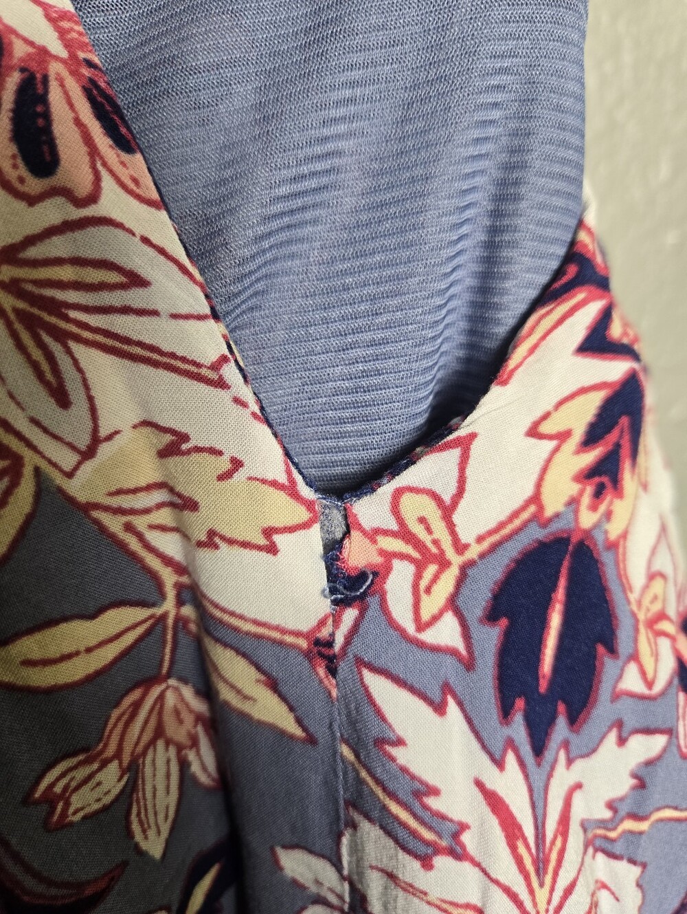 Old Navy Tassel Tied Blue Floral Boho Dress Size Medium - Picture 15 of 15
